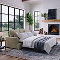 Birchley Soft Chenille 2 Seater Sofabed Mink Life1 from Roseland Furniture