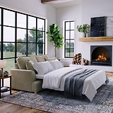 Birchley Soft Chenille 2 Seater Sofabed Mink Life1 from Roseland Furniture