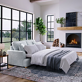 Birchley Soft Chenille 2 Seater Sofabed Ice from Roseland Furniture