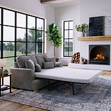 Birchley Soft Chenille 2 Seater Sofabed Heather from Roseland Furniture