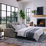 Birchley Soft Chenille 2 Seater Sofabed Heather from Roseland Furniture