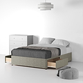 Essential-Divan-Base-Only Linen-Look-SD-SK-2-Drawers-Linen-Mink from Roseland Furniture
