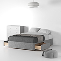 Essential-Divan-Base-Only Linen-Look-SD-K-2-Drawers-Linen-Grey from Roseland Furniture