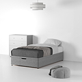 Essential-Divan-Base-Only Linen-Look-Single-Ottoman-Linen-Silver Life1 from Roseland Furniture