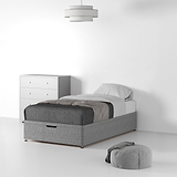 Essential-Ottoman-Base-Only Linen-Look SD-SK-Linen-Grey Life1 from Roseland Furniture