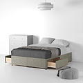 Essential-Divan-Base-Only Linen-Look-SK-2-Drawers-Linen-Mink from Roseland Furniture