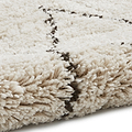 Edie Boho Beige Diamond Shaggy Rug