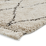 Edie Boho Beige Diamond Shaggy Rug
