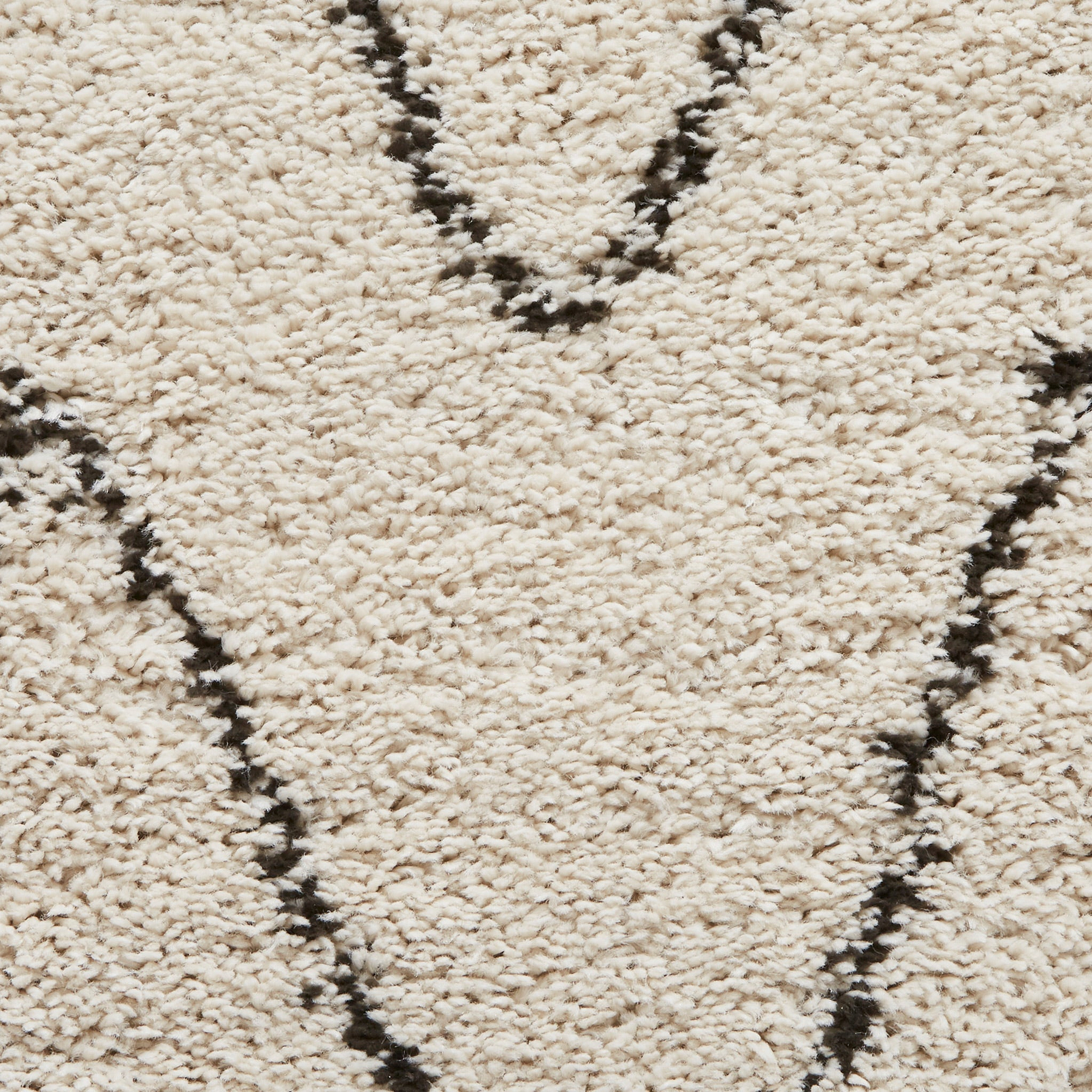Edie Boho Beige Diamond Shaggy Rug
