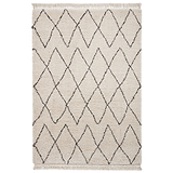 Edie Boho Beige Diamond Shaggy Rug from Roseland Furniture