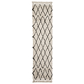 Edie Boho Beige Diamond Shaggy Runner Rug from Roseland Furniture
