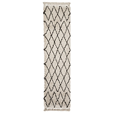 Edie Boho Beige Diamond Shaggy Runner Rug from Roseland Furniture