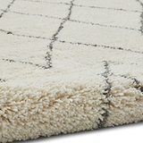 Edie Boho Cream Diamond Shaggy Rug