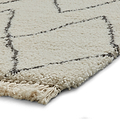 Edie Boho Cream Diamond Shaggy Rug