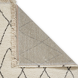 Edie Boho Cream Diamond Shaggy Rug