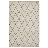 Edie Boho Cream Diamond Shaggy Rug from Roseland Furniture