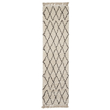 Edie Boho Cream Diamond Shaggy Runner Rug from Roseland Furniture