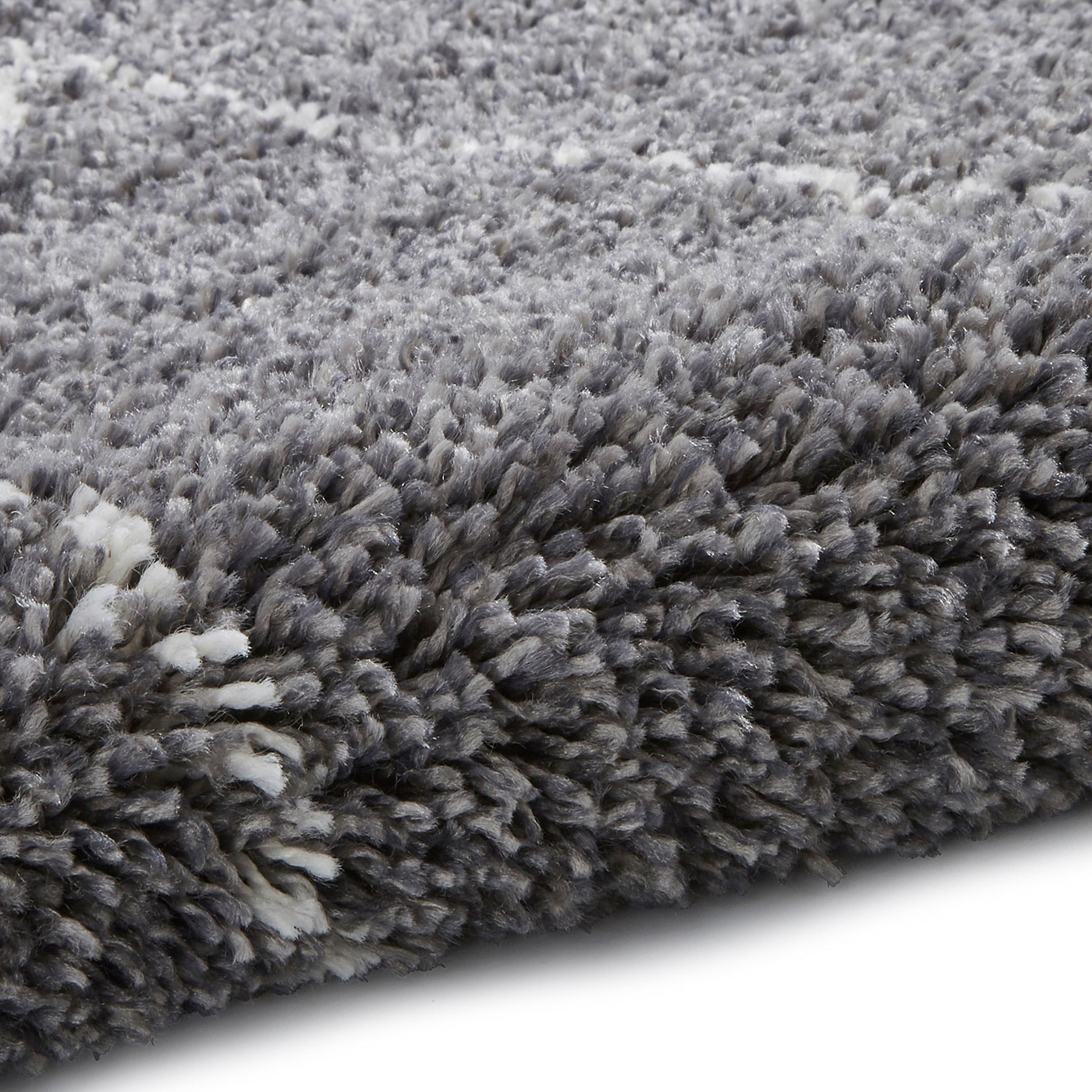 Edie Boho Grey Diamond Shaggy Rug
