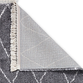 Edie Boho Grey Diamond Shaggy Rug