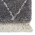 Edie Boho Grey Diamond Shaggy Rug