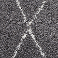 Edie Boho Grey Diamond Shaggy Rug