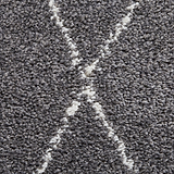 Edie Boho Grey Diamond Shaggy Rug
