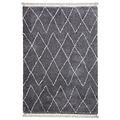Edie Boho Grey Diamond Shaggy Rug from Roseland Furniture
