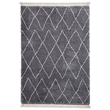 Edie Boho Grey Diamond Shaggy Rug from Roseland Furniture