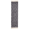Edie Boho Grey Diamond Shaggy Runner Rug from Roseland Furniture