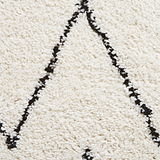 Edie Boho White Diamond Shaggy Rug