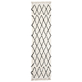 Edie Boho White Diamond Shaggy Runner Rug from Roseland Furniture