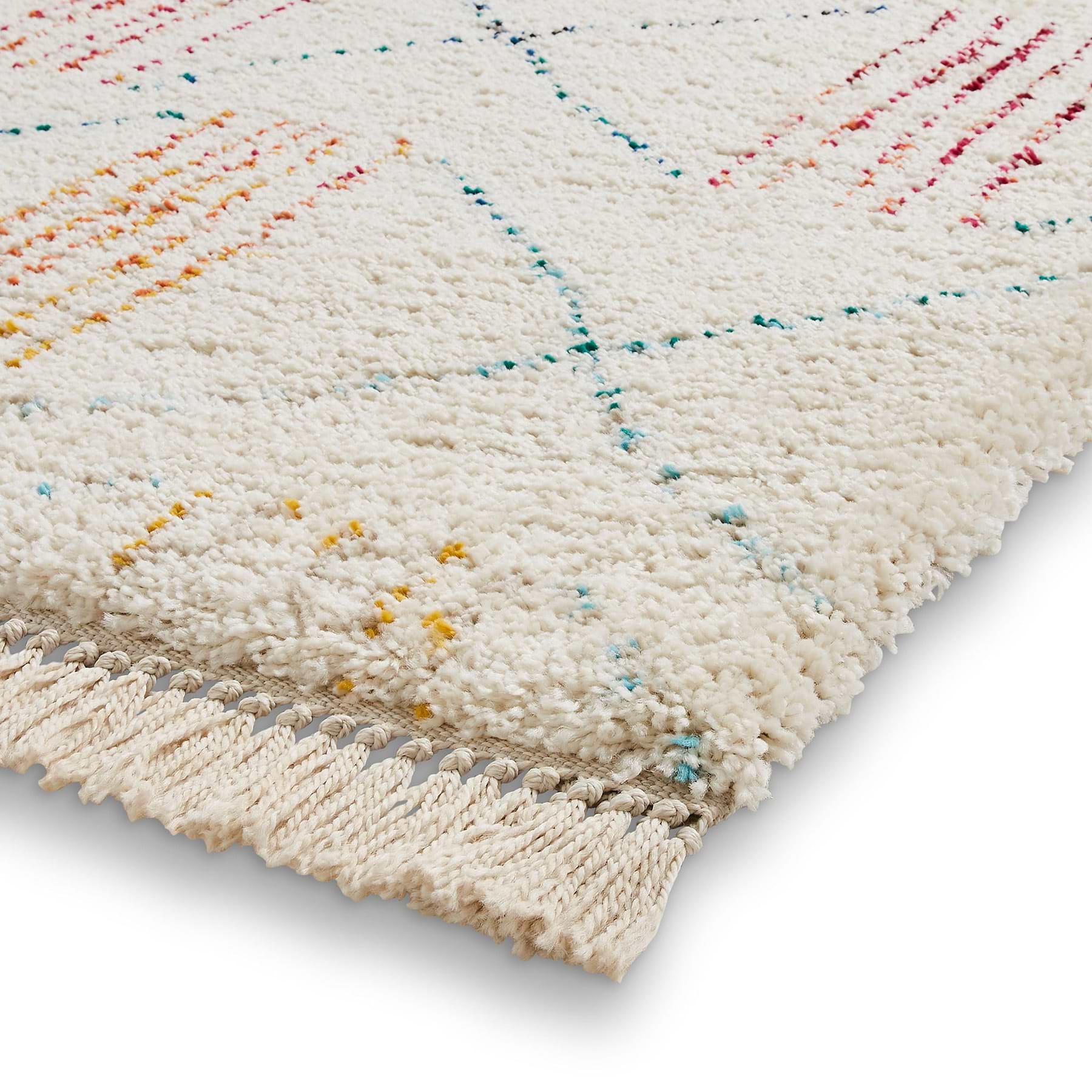 Boho Patterned Rug Edie Boho Moroccan Multi Coloured Patterned Shaggy Rectangular Rug for ...