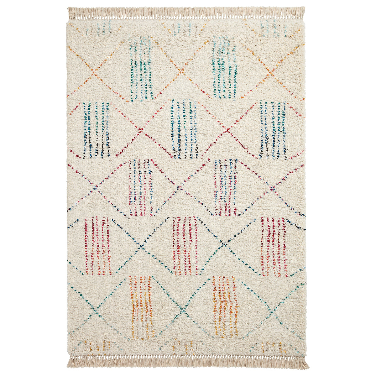 Edie Boho Multi Coloured Patterned Shaggy Rug from Roseland Furniture