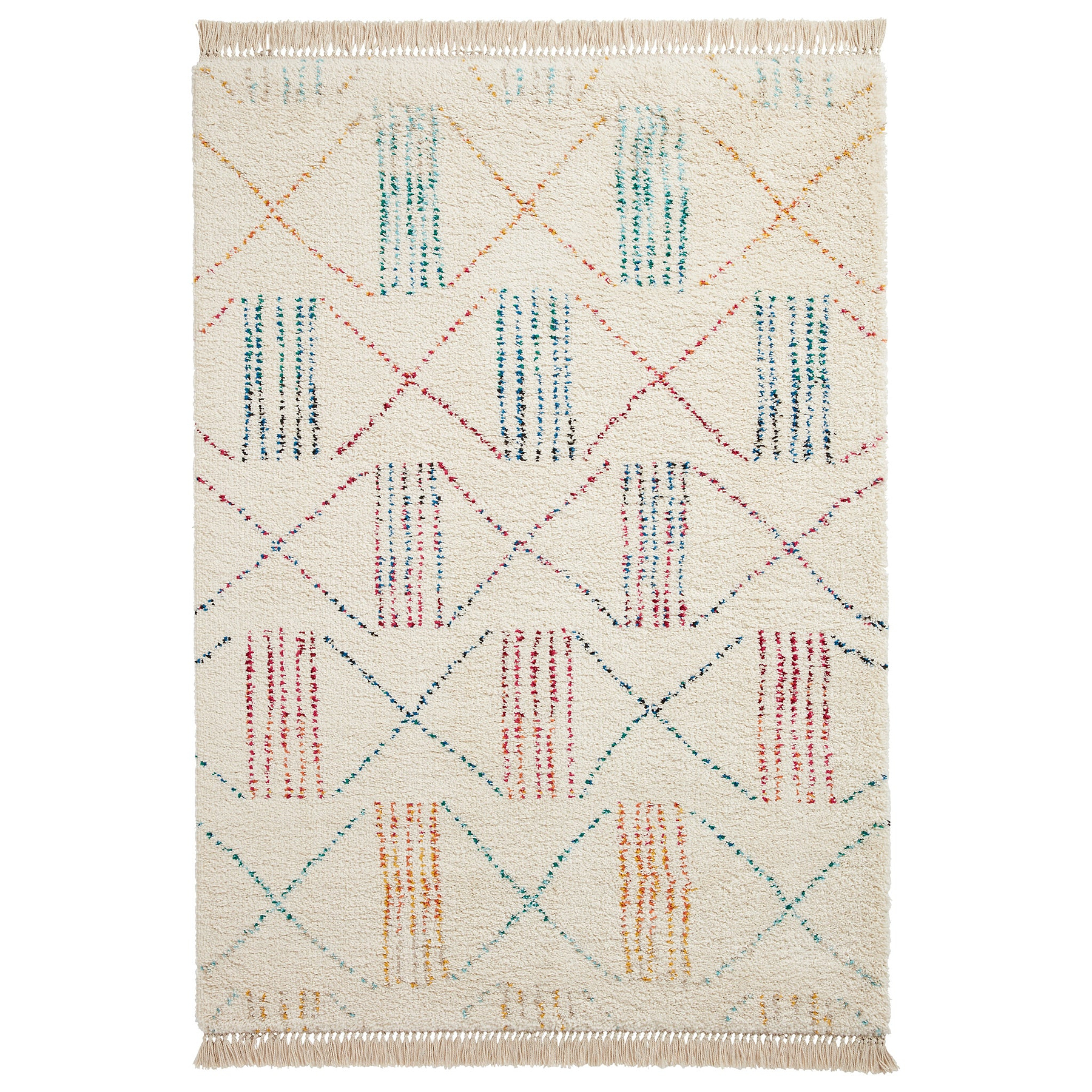 Edie Boho Multi Coloured Patterned Shaggy Rug from Roseland Furniture