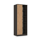 Huxley 1 Door Wardrobe With Open Shelves Oak Graphite from Roseland Furniture
