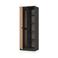 Huxley 1 Door Wardrobe With Open Shelves Oak Graphite from Roseland Furniture