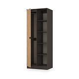 Huxley 1 Door Wardrobe With Open Shelves Oak Graphite from Roseland Furniture