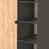 Huxley 1 Door Wardrobe With Open Shelves Oak Graphite from Roseland Furniture