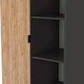 Huxley 1 Door Wardrobe With Open Shelves Oak Graphite from Roseland Furniture
