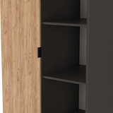 Huxley 1 Door Wardrobe With Open Shelves Oak Graphite from Roseland Furniture