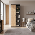 Huxley 1 Door Wardrobe with Open Shelves