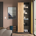Huxley 1 Door Wardrobe With Open Shelves Oak Graphite from Roseland Furniture