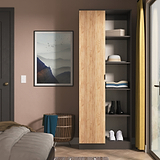 Huxley 1 Door Wardrobe With Open Shelves Oak Graphite from Roseland Furniture