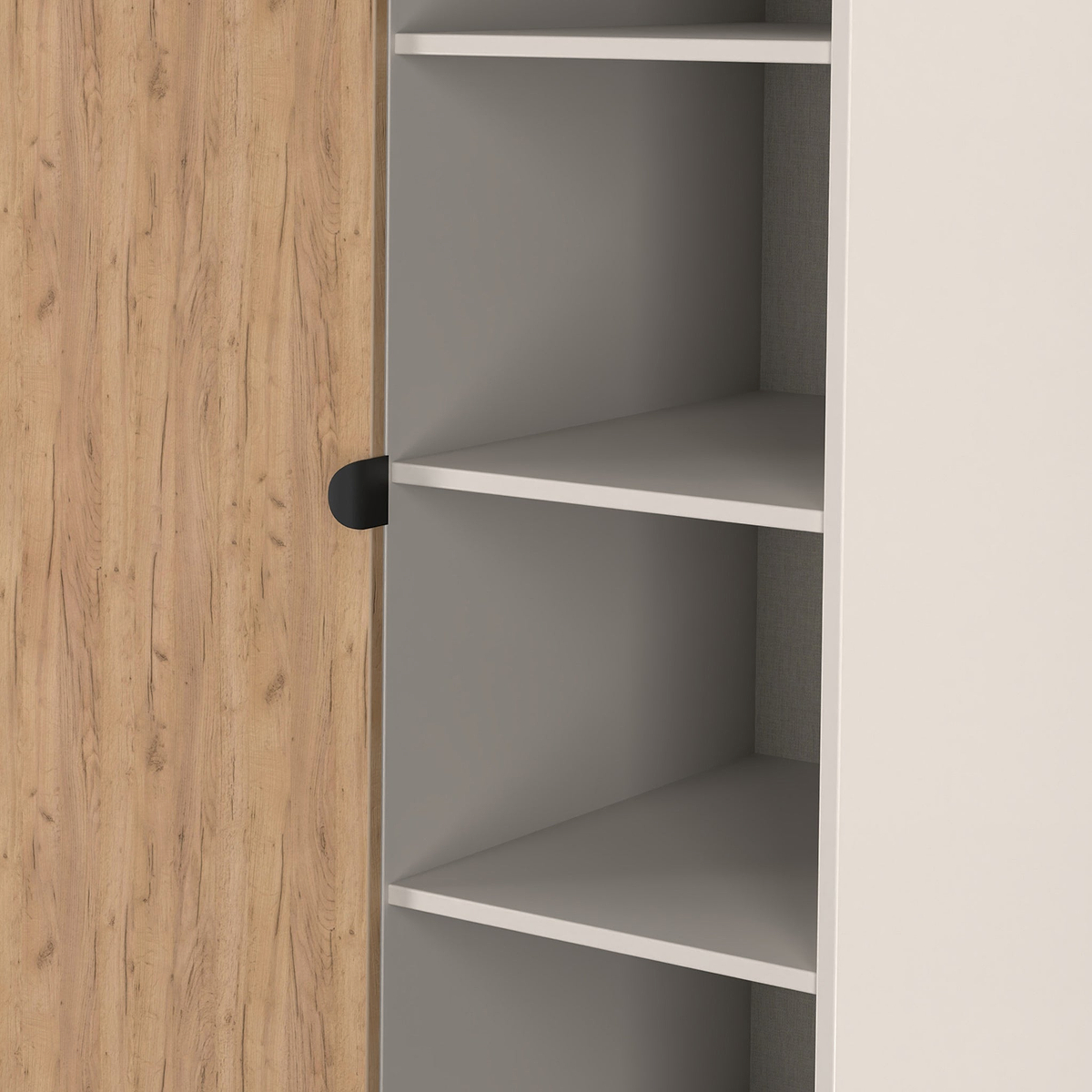 Huxley 1 Door Wardrobe With Open Shelves Oak Cashmere from Roseland Furniture