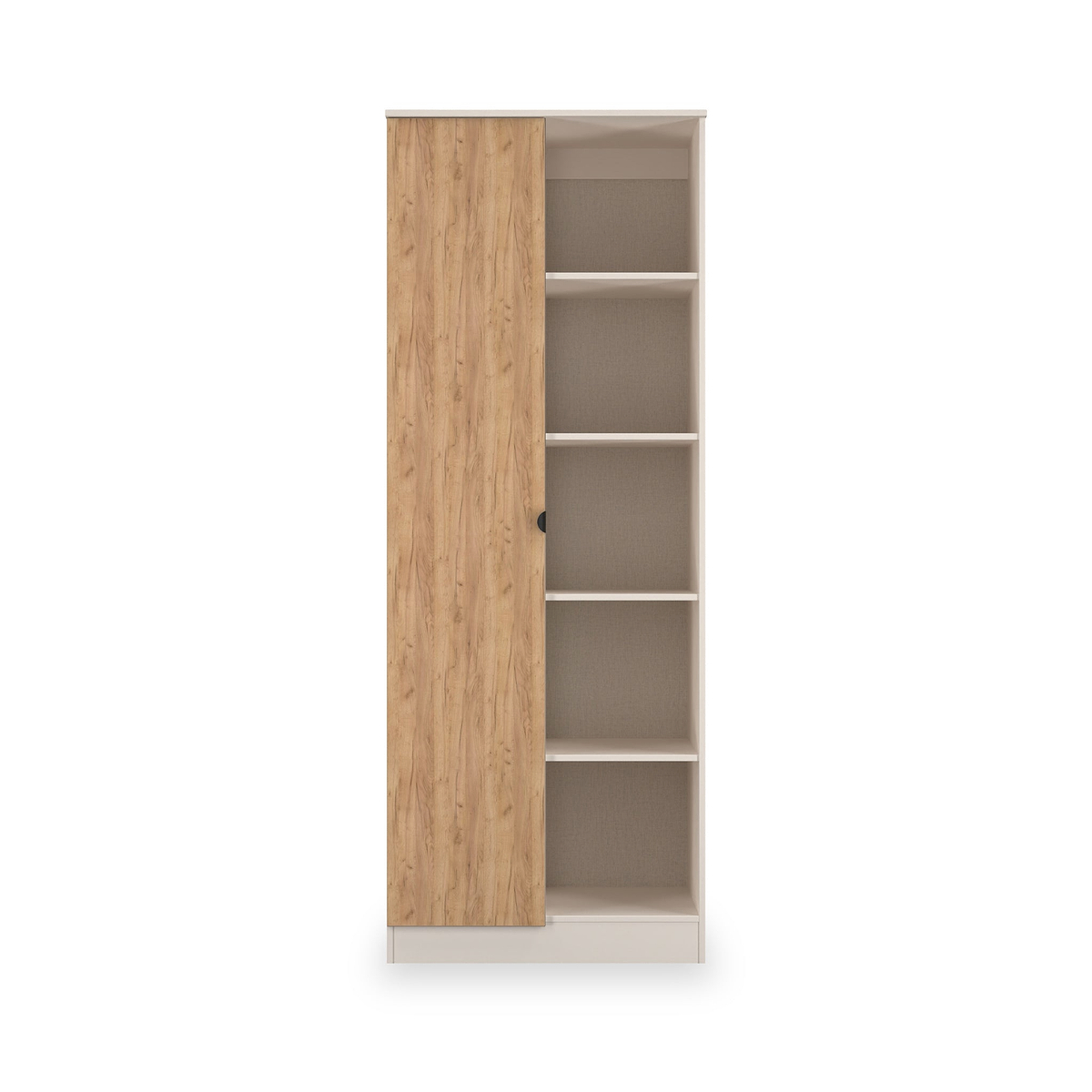 Huxley 1 Door Wardrobe With Open Shelves Oak Cashmere from Roseland Furniture