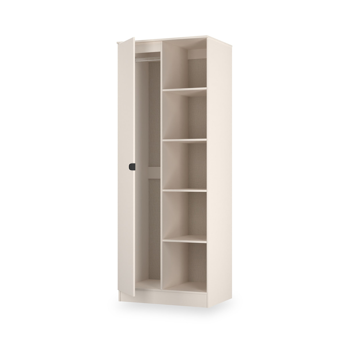 Huxley 1 Door Wardrobe With Open Shelves Cashmere from Roseland Furniture