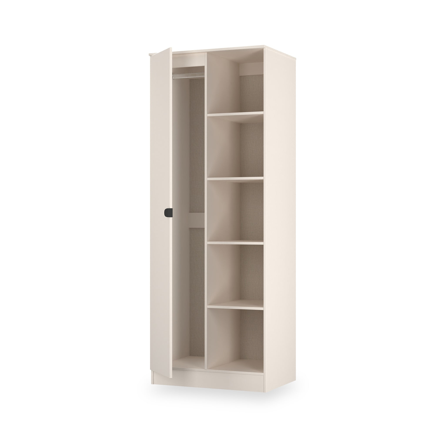 Huxley 1 Door Wardrobe With Open Shelves Cashmere from Roseland Furniture
