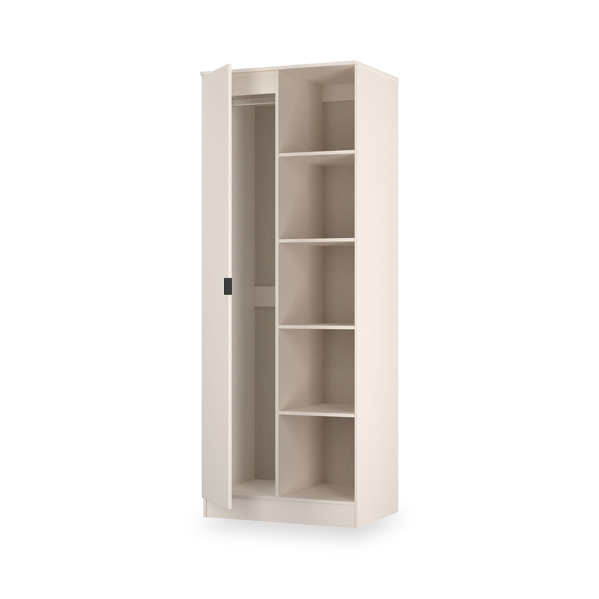 Huxley 1 Door Wardrobe With Open Shelves Cashmere from Roseland Furniture