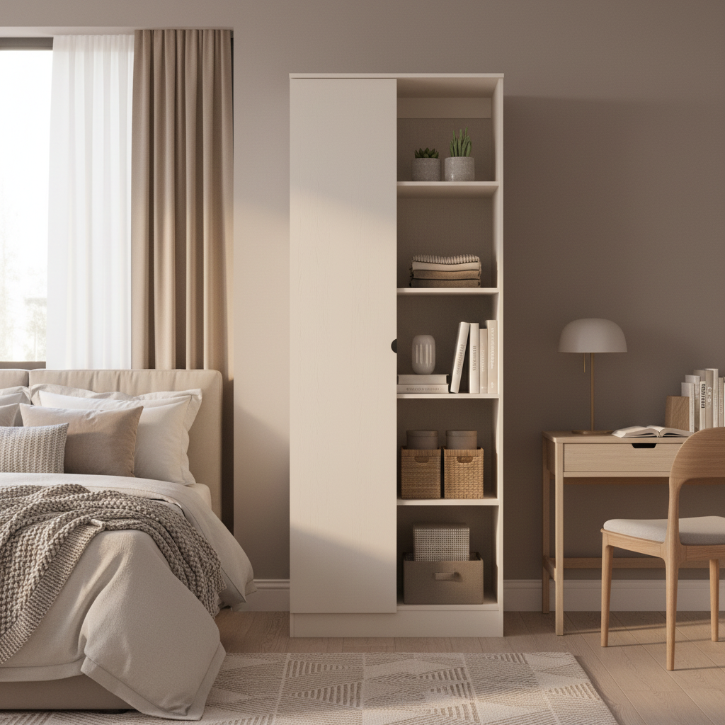 Huxley 1 Door Wardrobe with Open Shelves