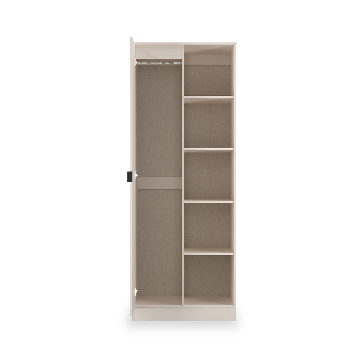 Huxley 1 Door Wardrobe With Open Shelves Cashmere from Roseland Furniture